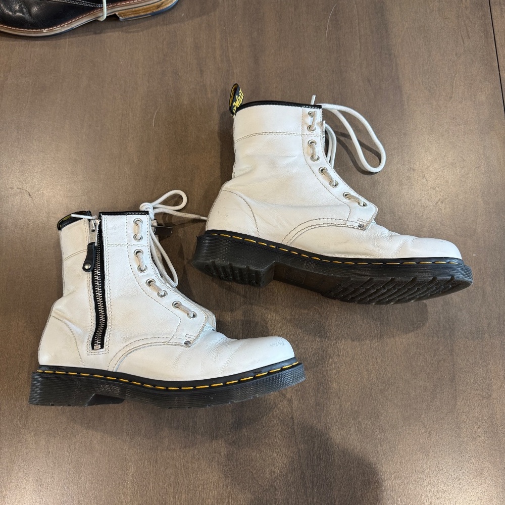 DR. MARTENS 1460 Double Zip Leather Lace Up Boots UNISEX